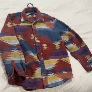 Colorful Patterned Button-Up Shirt